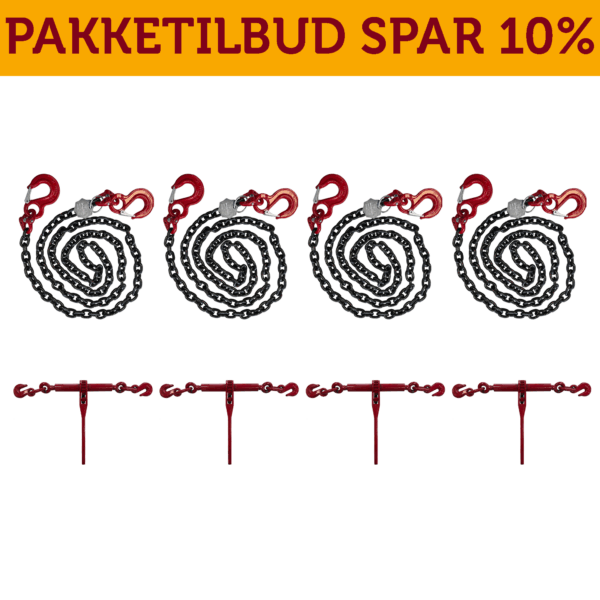 kædesurrings pakke 5 meter 4stk